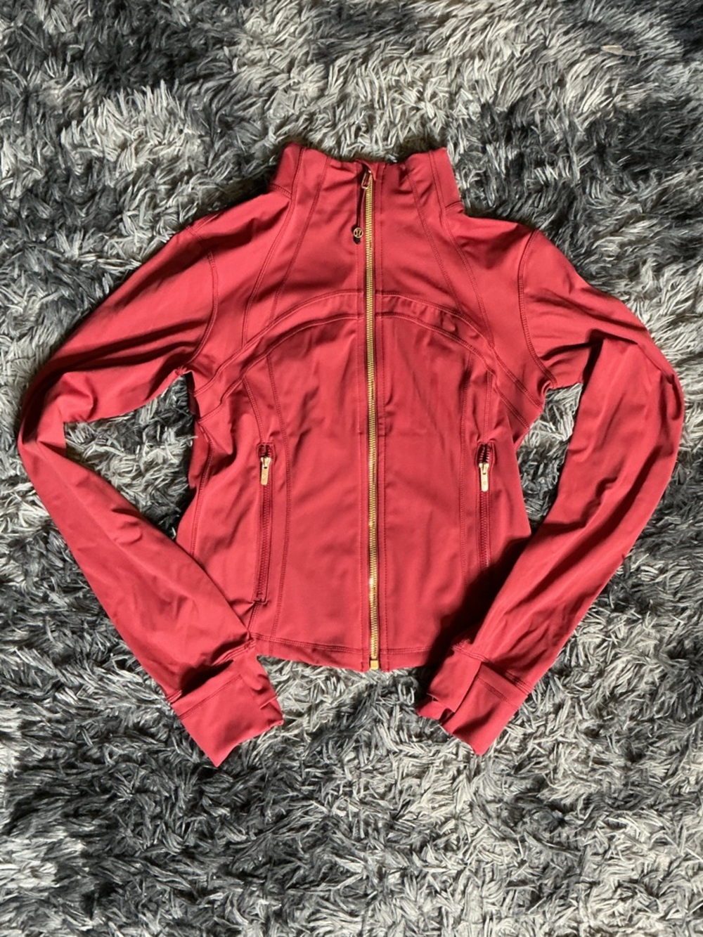 burgundy red cropped Lululemon Define Jacket